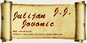 Julijan Jovonić vizit kartica